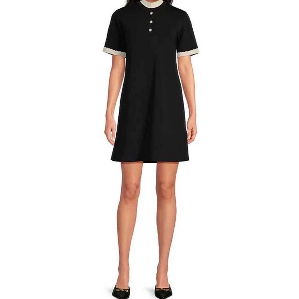 Rosane Mock Neck Short Sleeve Knitted Dress